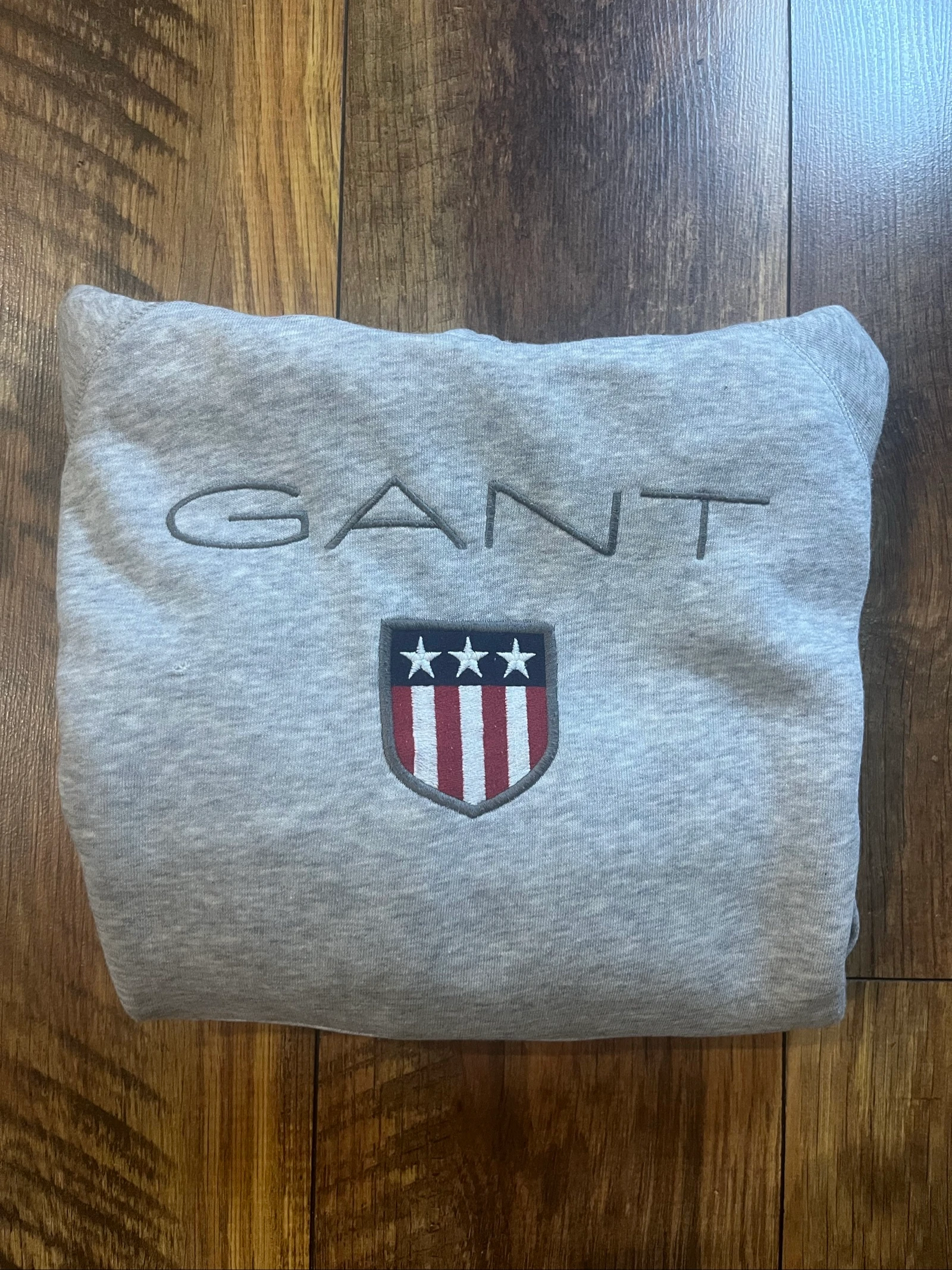 Grijze geborstelde hoodie met geborduurd shield-logo - Gant - 16jaar/XS - goede staat – photo 10